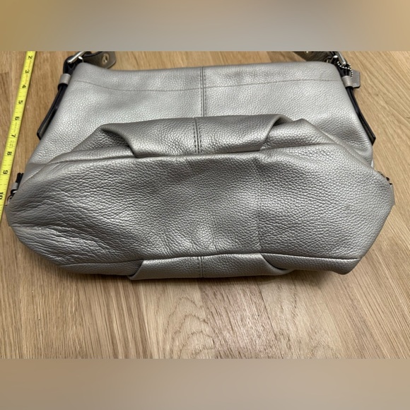 Coach Pebbled Shimmery Leather Hobo/Crossbody Bag - Picture 7 of 10